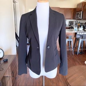 Calvin Klein Ruched Detail One Button Blazer Sz 2P